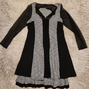 Black and grey cocktail dress